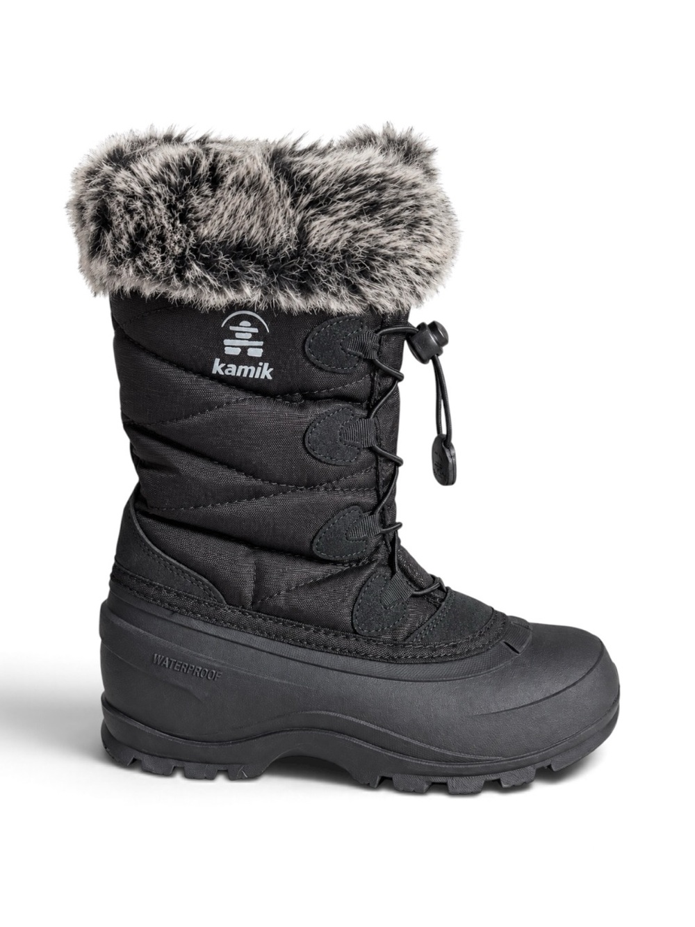 Kamik Momentum 3 Waterproof Winter Boots Faux Fur Black Size 7